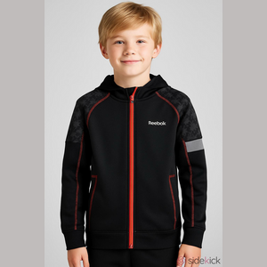 Reebok size small boys black and orange hoodie